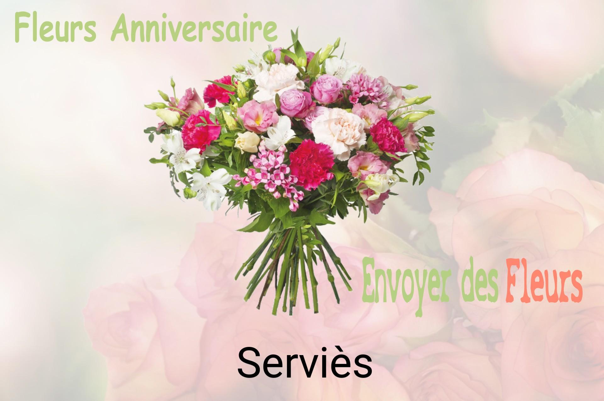 Bouquet de fleurs d’anniversaire livré à Serviès