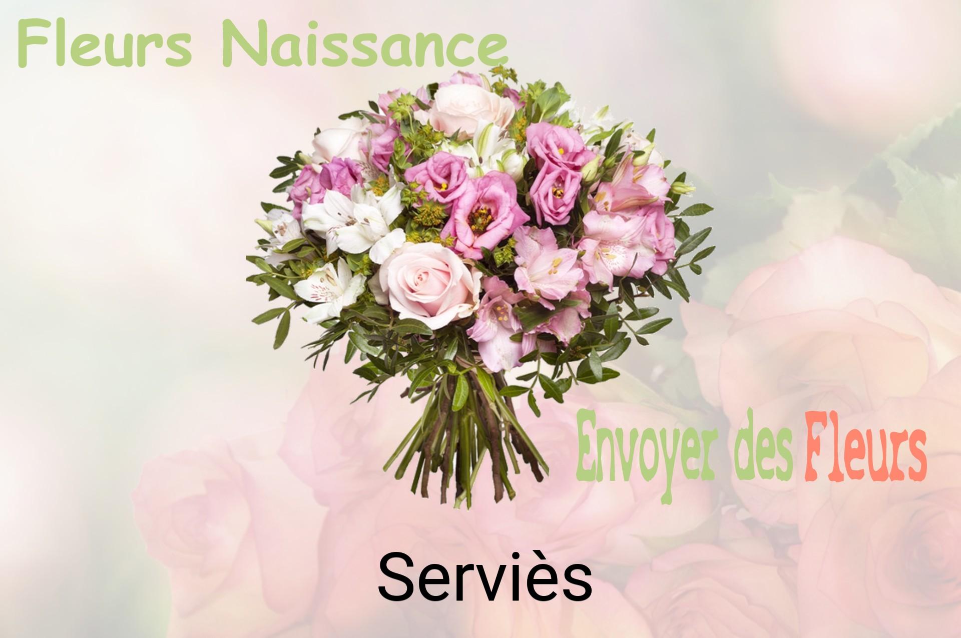 Bouquet de fleurs de naissance livré à Serviès